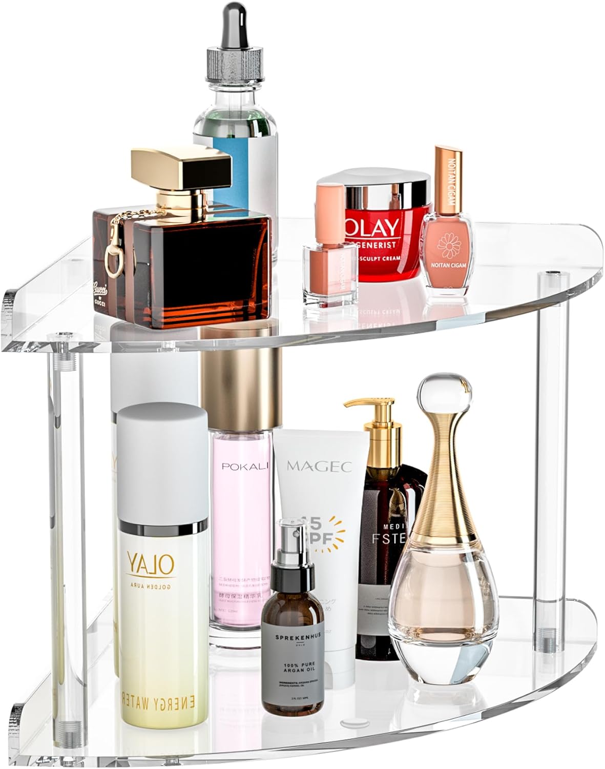 Modern Acrylic Corner Shelf for Bathroom Organization